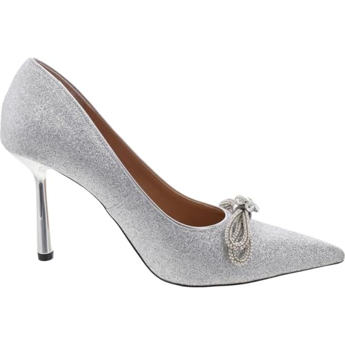 Steve Madden Womens Antoinette Glitter Faux Leather Pumps2