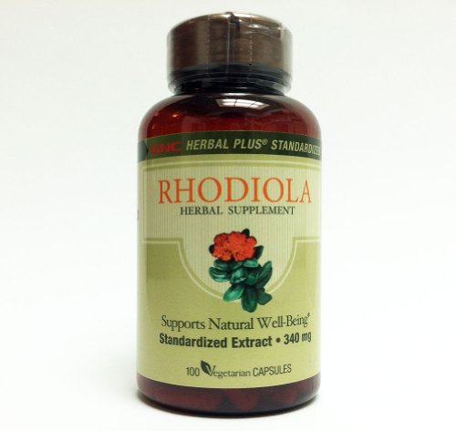 GNC Herbal Plus Rhodiola, Vegetarian Capsules, 100 ea