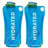 JINGTOPS Gourde Pliable Avec Mousqueton,2 Pièces Gourde Souple...