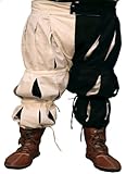THE MEDIEVALS Men Joerg Landsknecht Trousers Renaissance Pants or Leggings SCA LARP Plane Armor -Black&White
