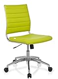 hjh OFFICE 720005 Profi Bürostuhl TRISHA Kunstleder Grün moderner Drehstuhl ohne Armlehnen, gesteppte Polsterung