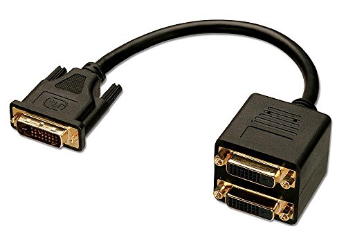 Lindy DVI Splitter Cable - Cable DVI (0.18 Metros), Negro