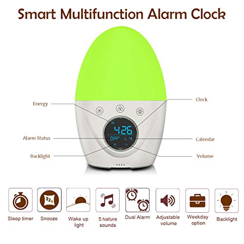 image for FiveHome Kids Alarm Clock, Children's Sleep Trainer, 7 Color Wake Up L