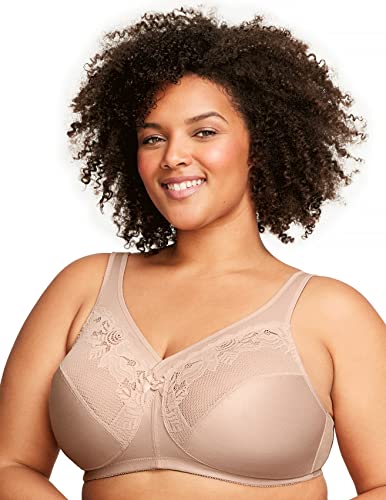 Glamorise Womens MagicLift Wirefree #1003 Minimizer Bra, Café, 42DD US