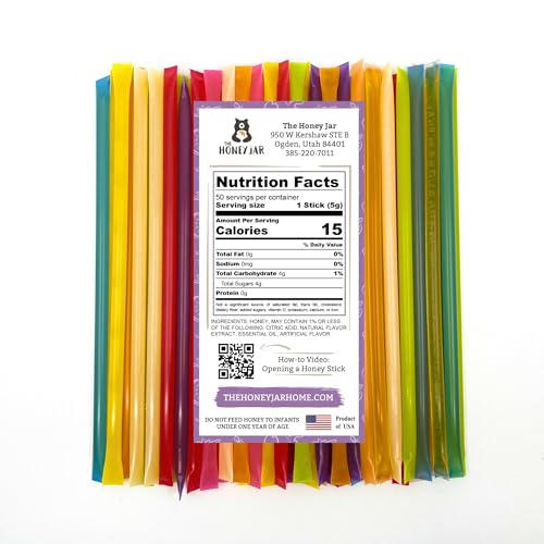 image for The Honey Jar Variety Pack Honey Sticks - Pure Honey Straws For Tea, C