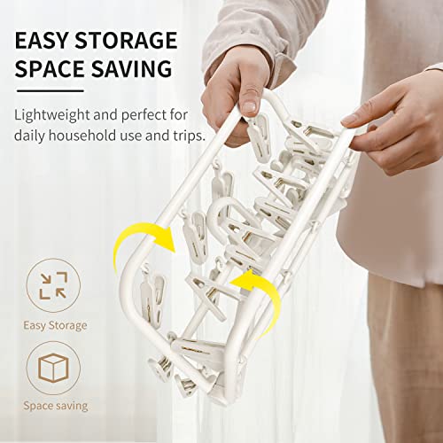 Foyer Nuage Plastic Pp Drying Hanger, Anti-Rusty Drying Rack For Clothes, Socks, Lingeries, Delicates, Drying Hanger With 20 Clips For Baby Clothes, Towels #TOP1