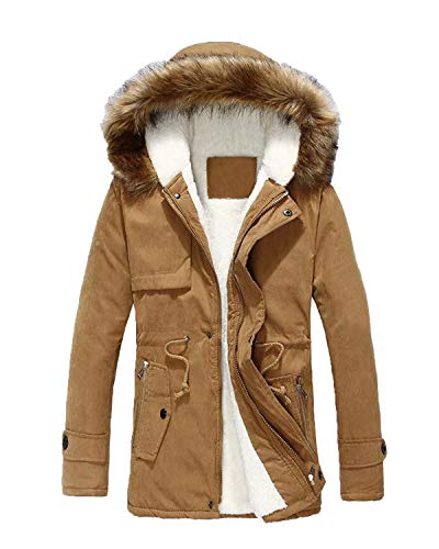 Safeeye men's thicken cotton parka jacket casual winter trucker c…