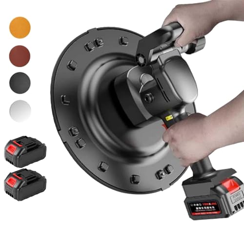 Paleta de hormigón industrial, paleta de pared, paleta eléctrica, pulidora de mortero de cemento, lijadora de placas de yeso para techo, ajustable con 6 velocidades,2batteries