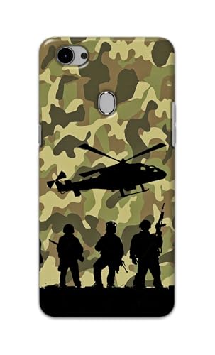 Image of Printed Hard Back Cover Case for Oppo F7 Back Cover (Army) -1111