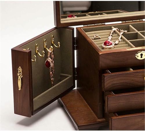 Boîte de rangement de bijoux en bois grand format pour éviter les nœuds