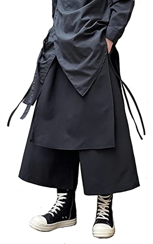 AITFINEISM Men's Casual Skirt Pants Loose Wide Leg Harem Pant Japanese Harajuku Kimono Trousers2