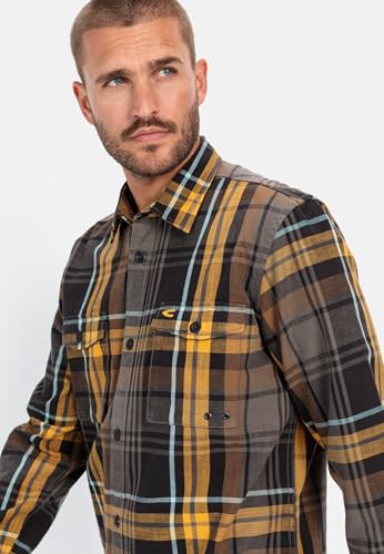 Chemise à bouton bas homme camel active en coton casual