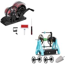 Consfly Wool Drum Carder Electric Yarn Spinning Wheel for Wool Combing Blending & Yarn Making