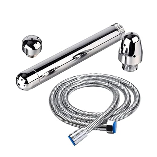 Sistema de ducha de 3 cabezas con 59” de acero inoxidable Manguera, Ducha de mano Manguera de lavado Unisex Home Douche Kit + Bolsa de terciopelo