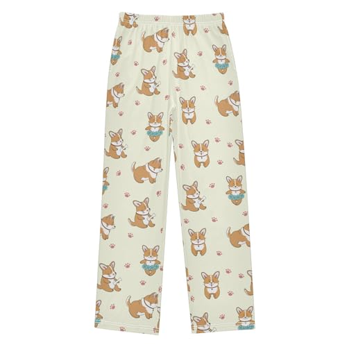Boys' Pants Corgi Dogs Funny Puppies Long Bottoms Jogger Pants Elastic Waist Trousers with Pockets S-XL