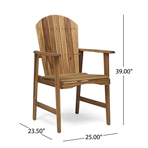 Easter Outdoor Weather Resistant Acacia Wood Adirondack Dining Chairs (Set Of 2), Natural Finish #TOP2