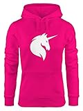 MoonWorks Hoodie Damen Einhorn Unicorn Sweatshirt Kapuze Kapuzenpullover pink XL