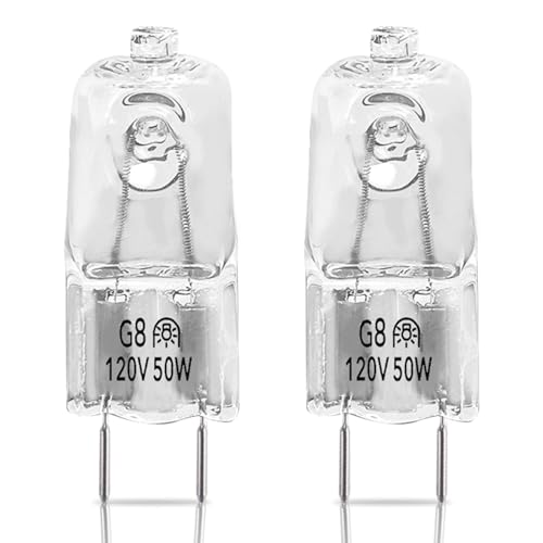 2PCS 6912A40002J Microwave Halogen Light Bulb Compatible with LG Kenmore LMV2031ST LMV2031BD 83543, 120V 50W G8 Microwave Oven Lamp Bulb Replace 2025028 AH3610037 EA3610037 PS3610037