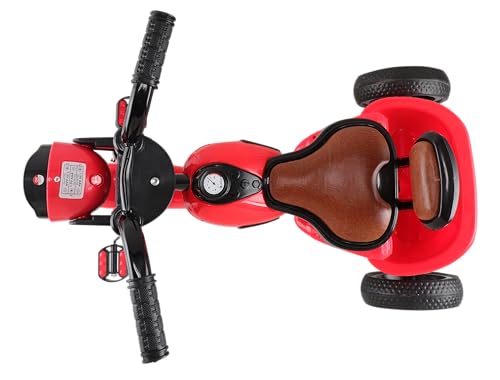 Image of JoyRide Ninja Plug N Play Durable Kids /Pedal Baby Tricycle, Storage Basket, Leather Seat, Led Headlight, Music for 18 Months to 5 Years Boys /Girls /Carrying Capacity Upto 30 Kgs (RED)