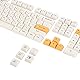 Guffercty kred GTSP XDA Honigmilch-Tastenkappen, PBT, japanische Biene, 140 Tasten, Set für Cherry MX-Abdeckungen, Fullsize 60%, 65%, 75% Tastatur (XDA/Honigmilch)