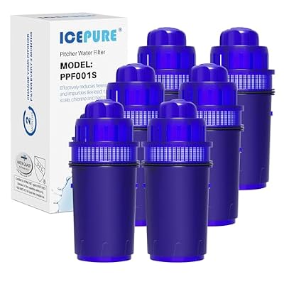 ICEPURE Pitcher Water Filter, Compatible with All PUR® Pitchers & Dispensers Filtration Systems, Replacement for PUR CRF950Z, PPF900Z, PPF951K, PPT700W, PPT711W, CR-1100C, CR1100CV 6Pack