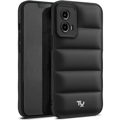 Image of TRUEUPGRADE Designed for Motorola Moto G34 / G45 5G Back Cover | Camera Bump & 360 Flexible Puff Armor Protection | Matte Soft Shock Proof Rubberised Back Case Cover (Black)