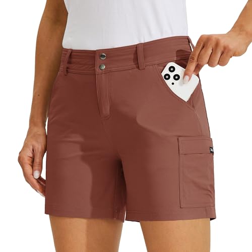 Willit Women'S Golf Cargo Shorts Quick Dry Hiking Athletic Casual Summer Shorts With Pockets 5' Cacao 8