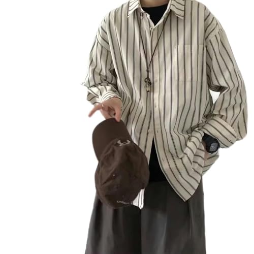 Camisa a rayas de corte holgado que soluciona la incomodidad de la ropa ajustada 3