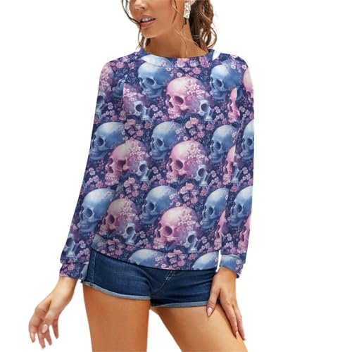 Sweat-shirt graphique col rond pour éviter le froid avec style