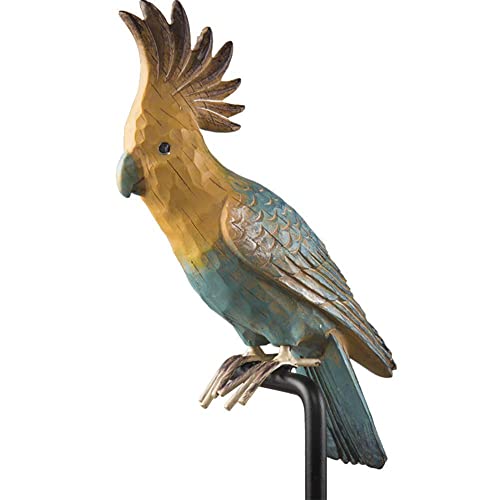 Figura de loro, estatua de pájaro colgante para mascotas, escultura realista de resina, decoración de loro para fiesta, jardín, sala de estar, regalo para los amantes de los pájaros, a 44 cm (17 pulga