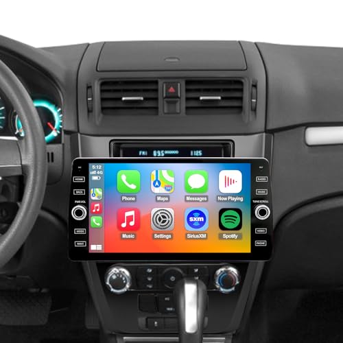 QLED Radio for Ford Fusion 2009 2010 2011 2012 Upgrade,Touch Screen Stereo Replacement,Wireless carplay Android auto,4G LTE Network,Support SWC, Free Backup Camera