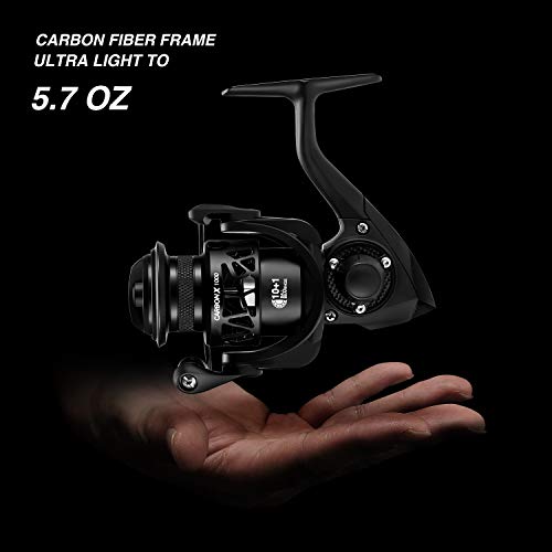Image of Piscifun Carbon X Ultralight Spinning Reel, Carbon Frame, 33lb Max Drag | 10+1 shielded bearings, smooth retrieve, two handle styles by size, balanced for freshwater bass and trout fishing, 500-4000