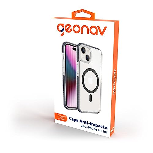 Geonav Capa protetora Impact Pro iPhone 14 Plus, TPU flexível nas extremidades, Compatível com o sis