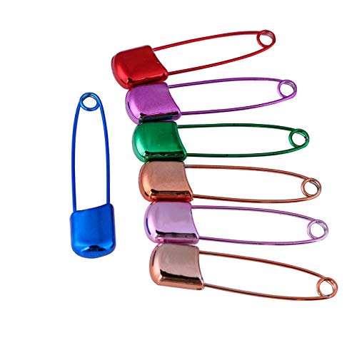Y&YUAN Baby Safety Pins with Safety Buckle 2.1 Inches Assorted Color (28 Pieces)