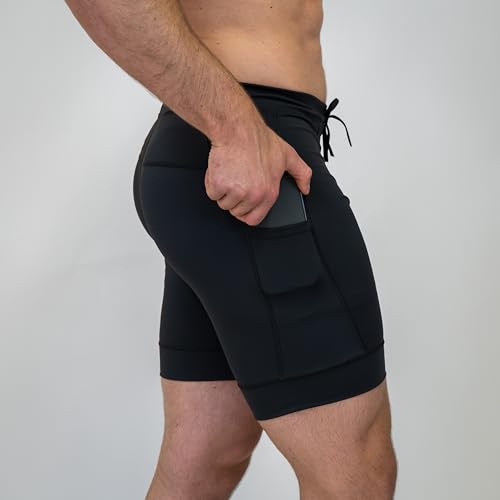 Sprints Mens Flexion 8" Compression Shorts with Pockets & Drawcord4