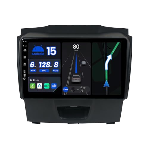 BXLIYER - [Octa-Core, 6G+128G] - Android 15 Autoradio pour Isuzu D-Max DMAX (2016-2017) - sans Fil Carplay + Android Auto - LED Caméra + MIC - 2 Din IPS 9...