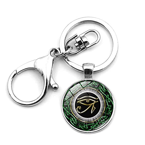 CQHODFYA Llavero Ojo de Horus Egipto para Hombre y Mujer,Anillo de Llavero Ojo Wedjat para Mochila Hogar Coche Cartera,Regalo Organizador de Llaves, Porta Llave Egipcia Religioso(Caja de Regalo)