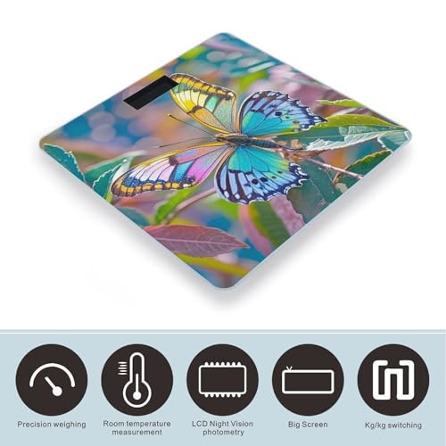 Báscula digital de baño con vidrio templado y pantalla LCD miniatura 3