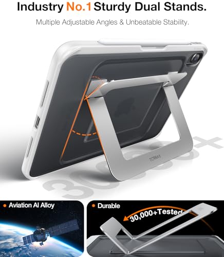 Image of TORRAS Ostand K1 Guardian for iPad Air 11 inch Case M4 /M3 /M2 (2026 /2025 /2024), Ultra Stable Stand, Multiple Adjustable Viewing Angles, Slim Protective Kickstand Cover with Pencil Holder, White