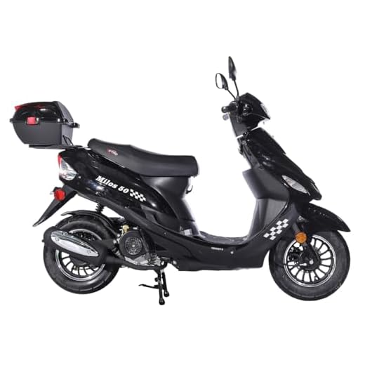 X-PRO 50 Gas Moped with 10" Aluminum Wheels, Rear Trunk, Electric/Kick Start! (Black)