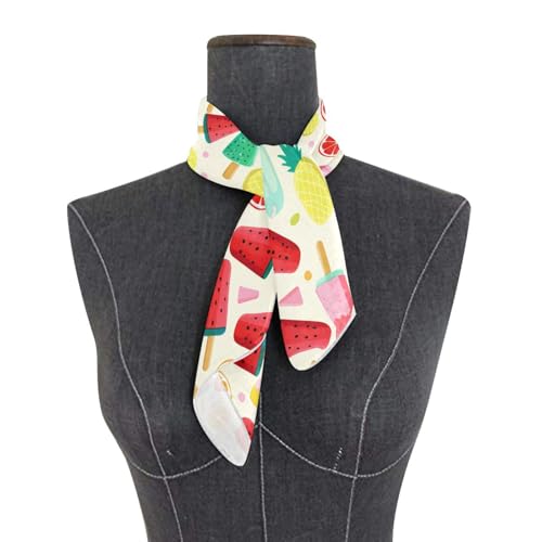 Colorful Popsicles Silk Head Scarf 24" Square Soft Feeling Satin Hair Scarf Silk Bandana Neck Scarf for Women Girls3