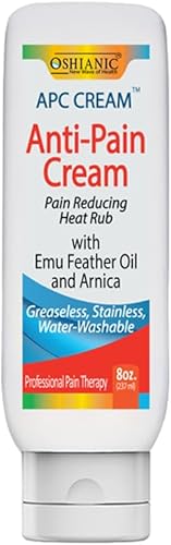 APC - Crema para el dolor con aceite de emú y árnica, alivia las molestias en las partes del cuerpo, 8 onzas