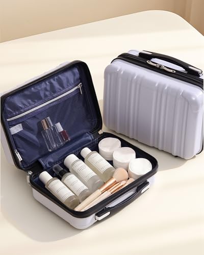 Image of Coolife Luggage Sets, 5 Piece Durable Suitcase, Lightweight Carry on Luggage with PC+ABS Hardshell, Dual Spinner Wheels, TSA Lock and YKK Zipper(white grid new, 5 piece set)