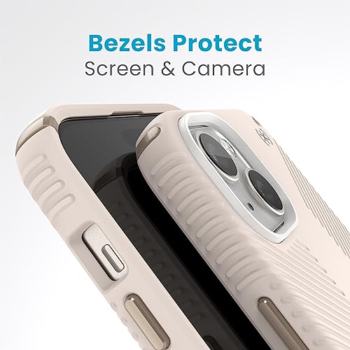 Speck iPhone 15 Plus Case - ClickLock No-Slip Interlock, MagSafe, Drop Protection Grip - for iPhone 15 Plus iPhone 14 Plus 6.7 Inch Phone Case - Presidio2 Grip Bleached Bone/Heirloom Gold/Hazel Brown - image 6