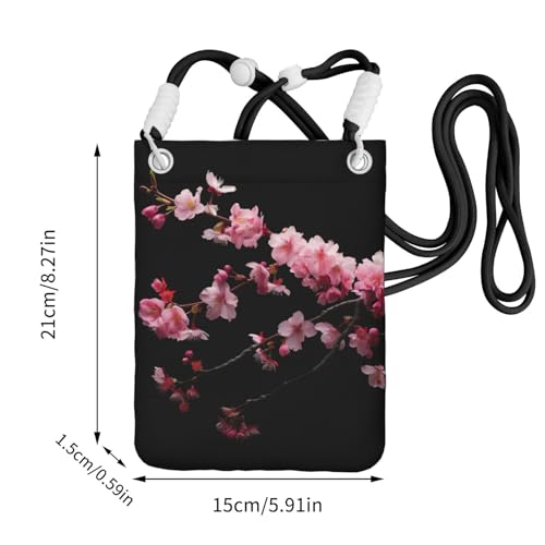 Japanese Cherry Flowers Print Small Crossbody Bags for Women Lightweight Phone Bag Purses Adjustable Strap4