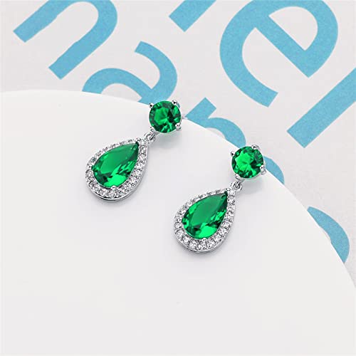 VONSSY Drop Dangle Earrings | Gemstones Waterdrop Teardrop White Gold Plated Crystal Hanging Cubic Zirconia Hypoallergenic Earrings | Stylish Jewelry Gift for Mother Daughter Wife3