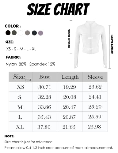 Gnveub Women’s Sports Running Jacket Slim Fit Stretchy Full Zip Athletic Workout Lightweight Jacket With Thumb Holes(White,L) #TOP4