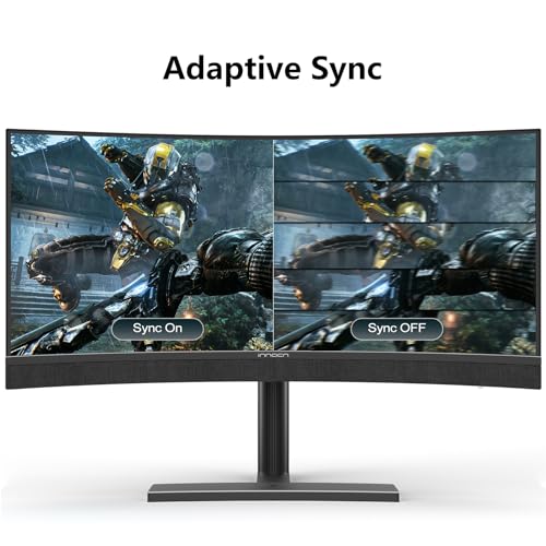 Image of INNOCN 34Q1R 34 inch OLED Gaming Ultrawide Monitor Curved WQHD 3440 x 1440p 175Hz Computer Monitor, USB Type C Power Delivery, HDMI, DP, Stereo Speakers, Charger Pad, Black