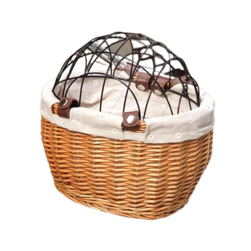 Panier arrière en rotin pour vélo avec sangle de fixation robuste