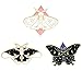 Happyyami 3Pcs Schmetterling Geformt Brosche Pins Set Kühlen Horror Revers Pins Broschen für Rucksäcke Steampunk Abzeichen Schmuck für Frauen